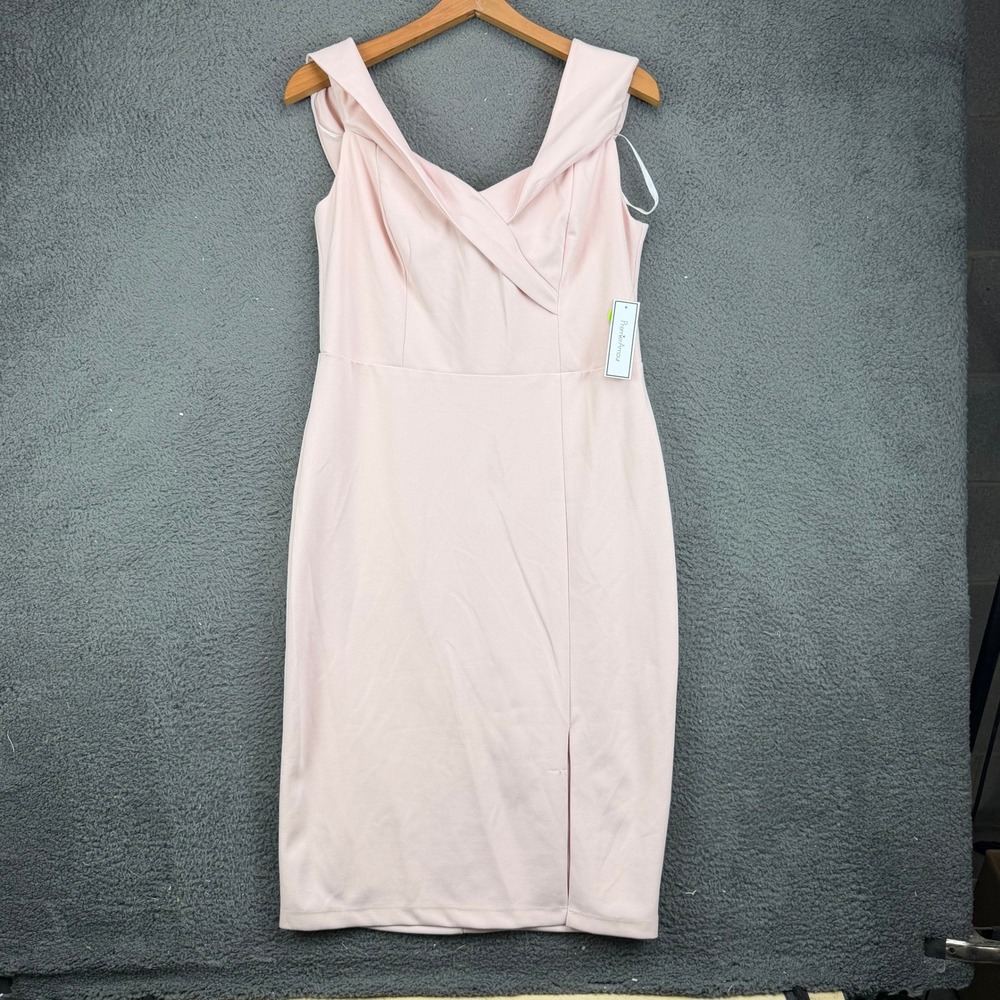 Premier Amour Womens Blush Pink Off Shoulder Sheath Dress Size 14 I4XG6196B